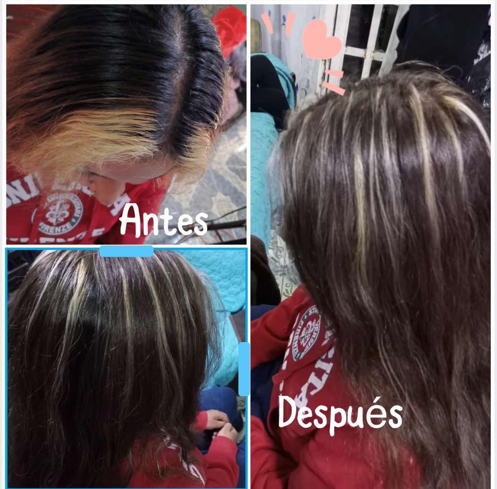 Antes y después de coloración
